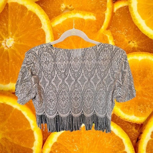 VINTAGE Sharade‎ Nites Gold Sheer Top Size 10 - Picture 5 of 6